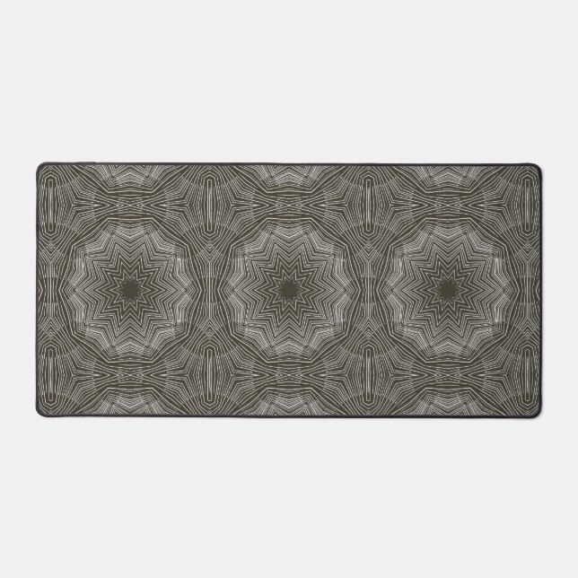 Kaleidoscope Stars Black and White Desk Mats (Front)