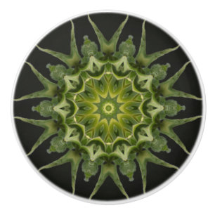 Kaleidoscope Sunflower Bud Ceramic Knob