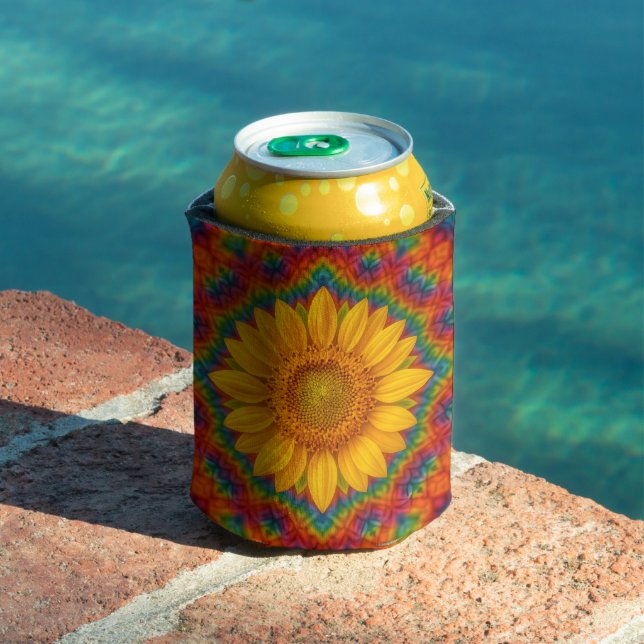 Kaleidoscope Sunflower  Can Cooler (In Situ Pool)