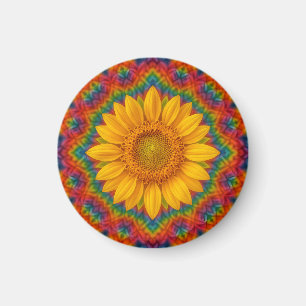 Kaleidoscope Sunflower  Magnet