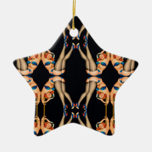 kaleidoscope symmetry pattern girls ceramic ornament