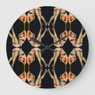 kaleidoscope symmetry pattern girls large clock