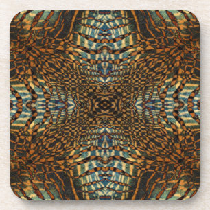 Kaleidoscope tiger fur pattern coaster