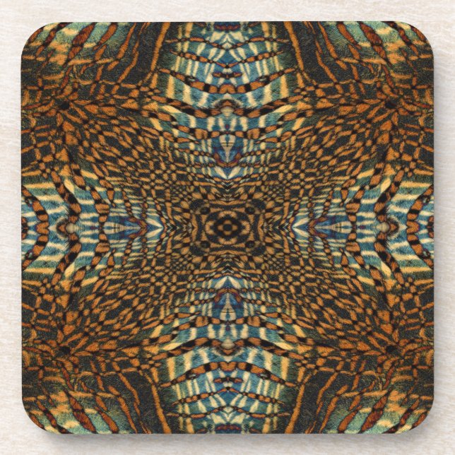 Kaleidoscope tiger fur pattern coaster (Front)