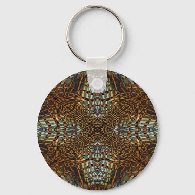 Kaleidoscope tiger fur pattern key ring (Front)