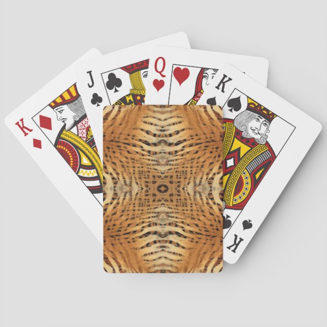 Kaleidoscope Tiger Fur Pattern Playing Cards (Back)