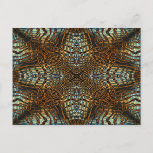 Kaleidoscope tiger fur pattern postcard