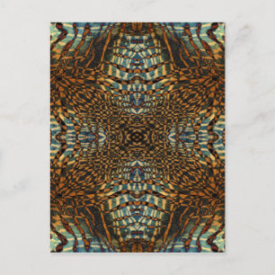 Kaleidoscope tiger fur pattern postcard