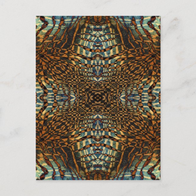 Kaleidoscope tiger fur pattern postcard (Front)