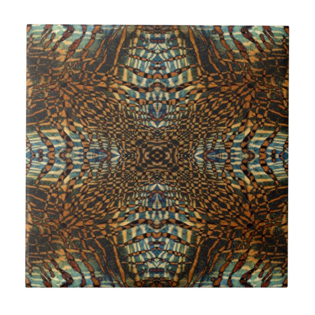 Kaleidoscope tiger fur pattern tile (Front)
