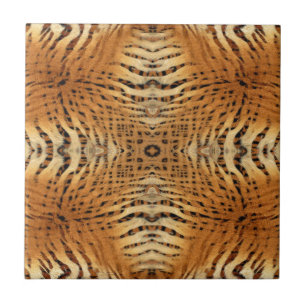 Kaleidoscope Tiger Fur Pattern Tile