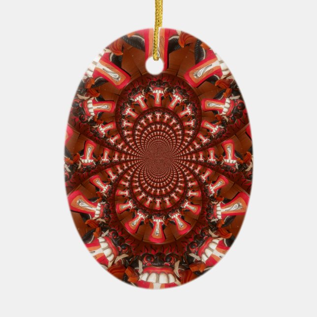 Kaleidoscope Tongue Art Print/Graphic Ceramic Ornament (Front)
