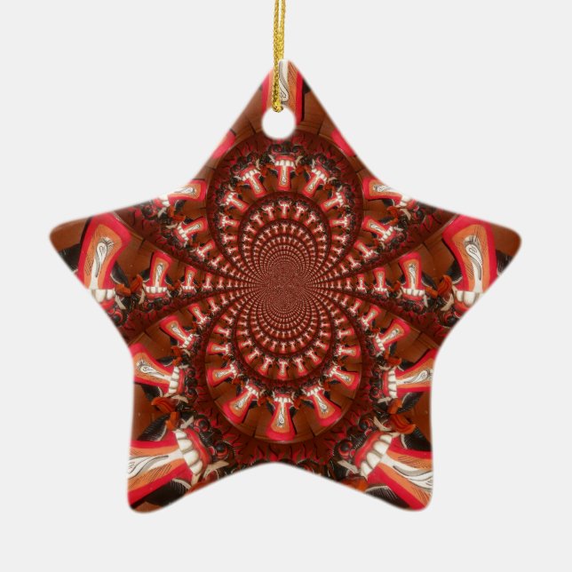 Kaleidoscope Tongue Art Print/Graphic Ceramic Tree Decoration (Front)