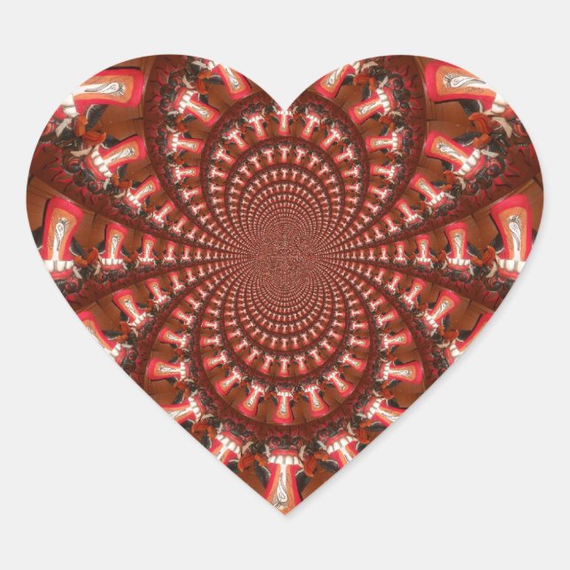 Kaleidoscope Tongue Art Print/Graphic Heart Sticker (Front)