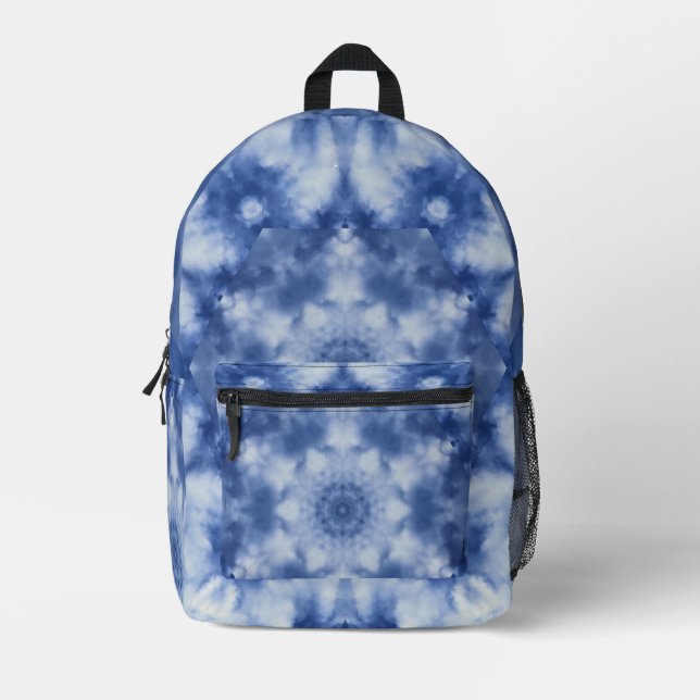 Kaleidoscope White Clouds Blue Sky Printed Backpack (Front)