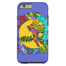 Kaleidoscope Wolf in Blue