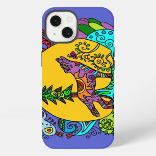 Kaleidoscope Wolf in Blue iPhone Case