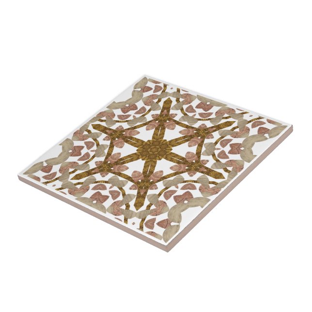 Kaleidoscope wood - Wood kaleidoscope Ceramic Tile (Side)