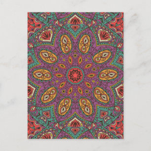 Kaleidoscope Yoga Pattern Postcard
