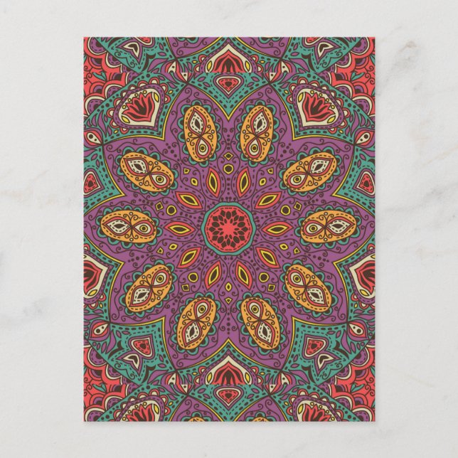 Kaleidoscope Yoga Pattern Postcard (Front)