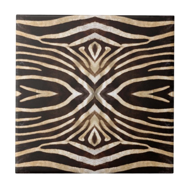 Kaleidoscope Zebra Fur Pattern Ceramic Tile (Front)
