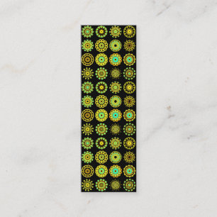 Kaleidoscopic 110714 - 16 Mandalas - on Black Mini Business Card