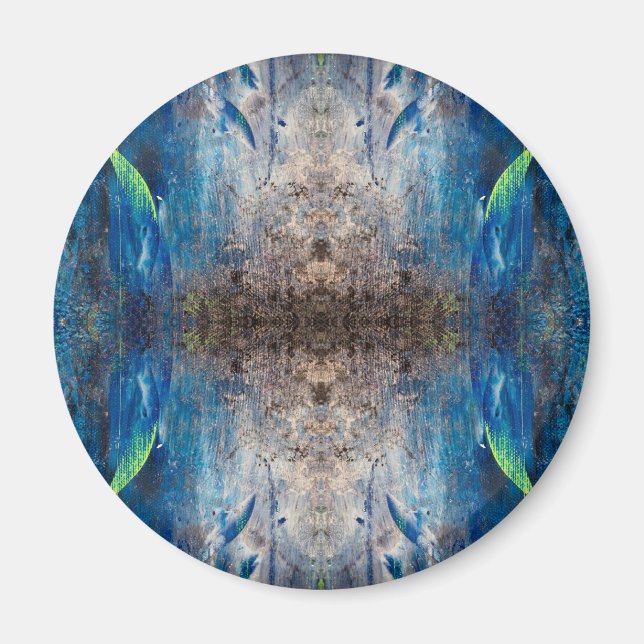 Kaleidoscopic abstract colorful bohemien mandala magnet (Front)