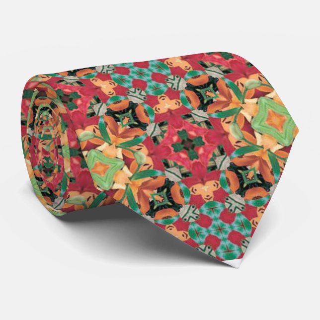 Kaleidoscopic Asiatic Lilies Tie (Rolled)
