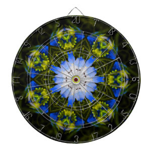 Kaleidoscopic Baby Blue Eyes Spring Flowers Dartboard
