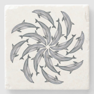Kaleidoscopic Bottlenose Dolphin Stone Coaster