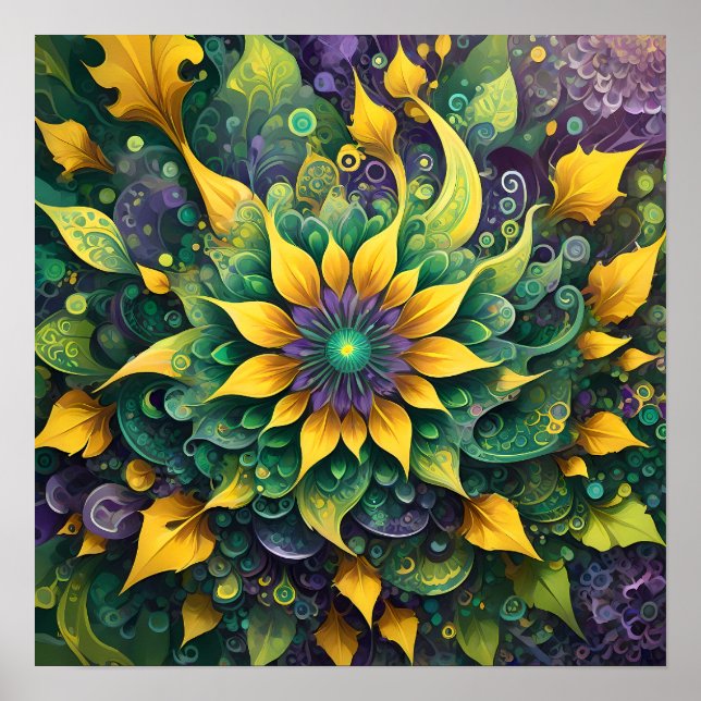 Kaleidoscopic Burst – Vivid Abstract Art Explosion Poster (Front)