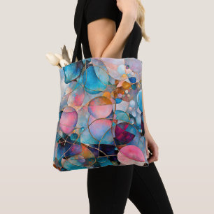 “Kaleidoscopic Cascade” Colourful Abstract Art Tote Bag