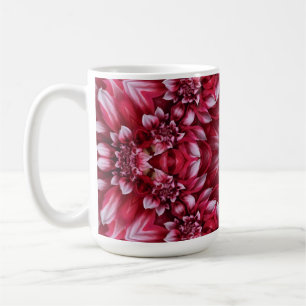 Kaleidoscopic Crimson Dahlia Coffee Mug