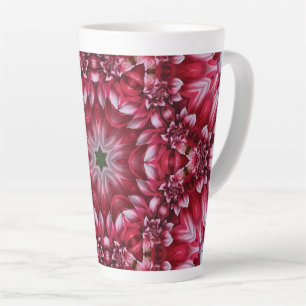 Kaleidoscopic Crimson Dahlia Latte Mug