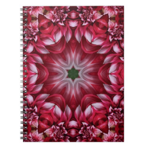 Kaleidoscopic Crimson Dahlia Notebook