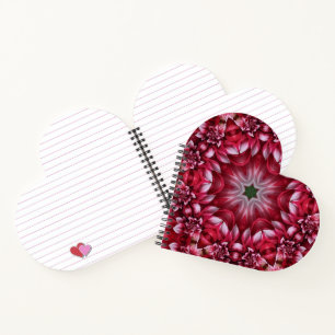 Kaleidoscopic Crimson Dahlia Notebook