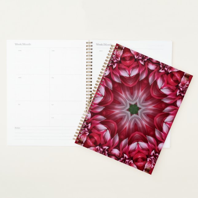 Kaleidoscopic Crimson Dahlia  Planner (Display)