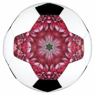 Kaleidoscopic Crimson Dahlia  Soccer Ball