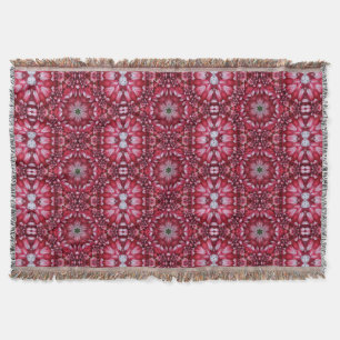 Kaleidoscopic Crimson Dahlia  Throw Blanket