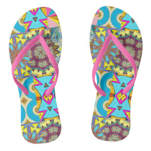KALEIDOSCOPIC DESIGNER COLLAGE THONGS