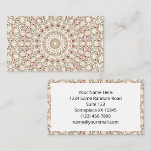 Kaleidoscopic Earthy Neutral Mandala Design Business Card