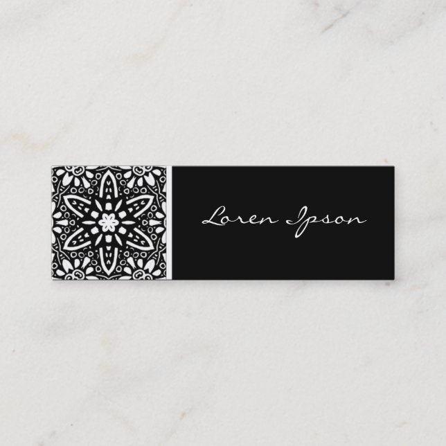 Kaleidoscopic Flower Mini Business Card (Front)