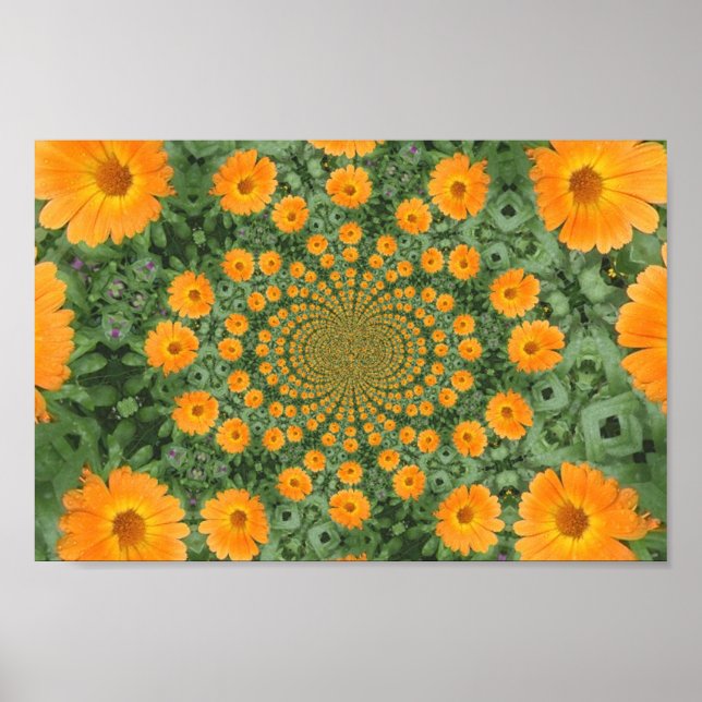 kaleidoscopic flower poster (Front)
