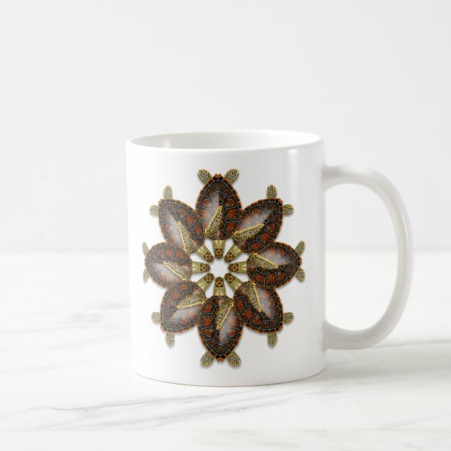 Kaleidoscopic Green Turtle Mug (Right)