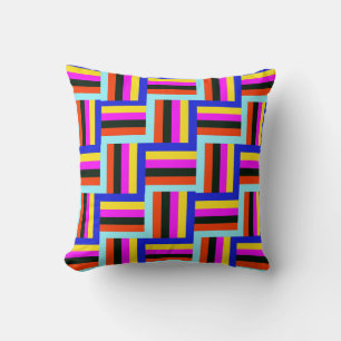 Kaleidoscopic Grid Plaid Cushion