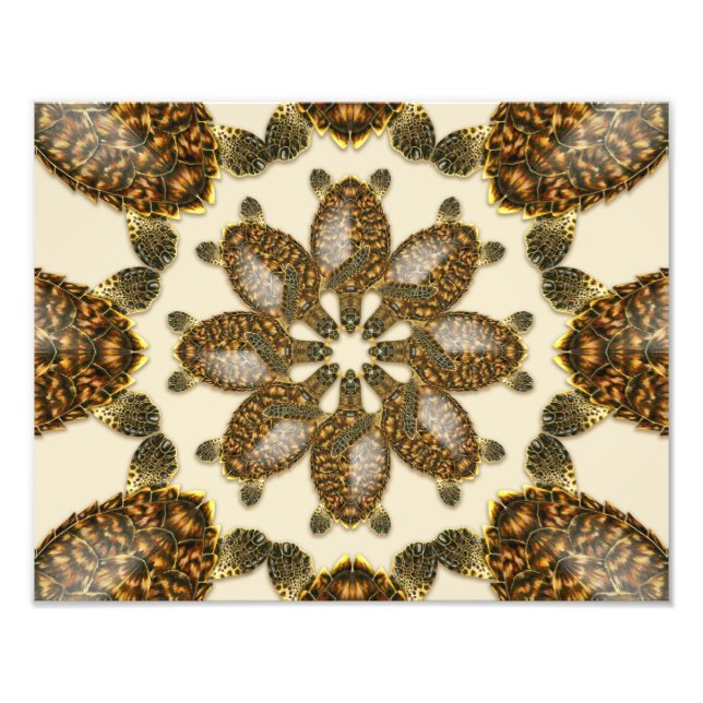 Kaleidoscopic Hawksbill Sea Turtle 14" x 11" Print (Front)
