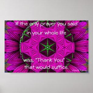 Kaleidoscopic Mandala "Thank You" Poster