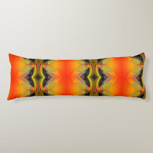 Kaleidoscopic Orange  Body Cushion (Front)