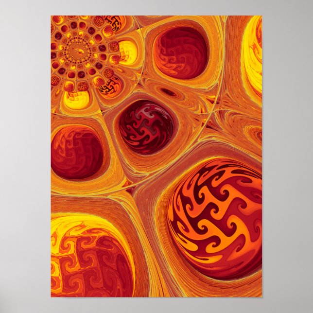 Kaleidoscopic Orange Fractal Poster (Front)