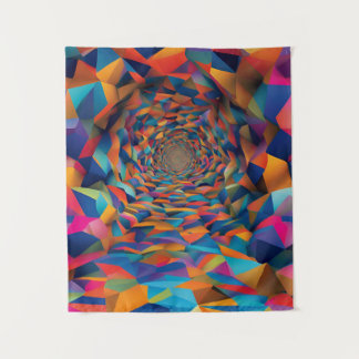 Kaleidoscopic Prism Tunnel Tapestry